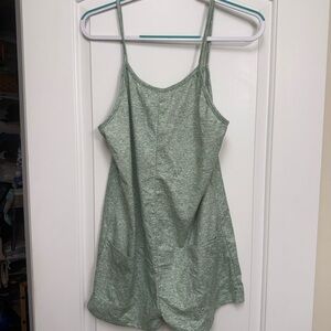 Light Sage Green Sleeveless Romper with Spaghetti Straps